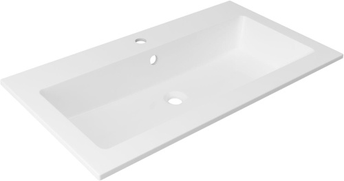 Раковина из искусственного камня Aquanet Электра НФ-00008412 90х50 полувстраиваемая цвет белый 1 отверстие под смеситель - фото 4