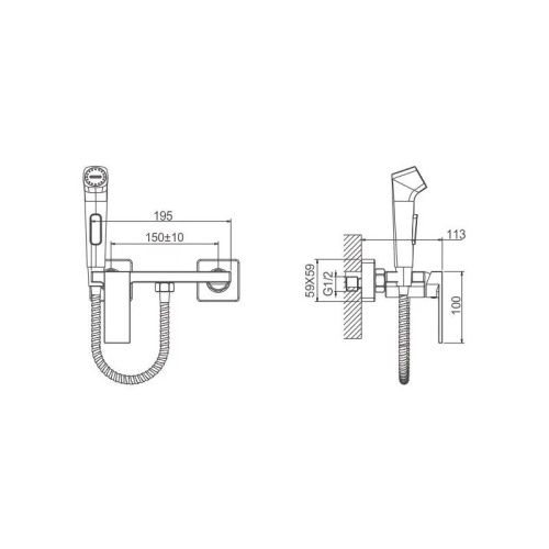 Гигиенический душ со смесителем Belz B55653-7 черный - фото 3