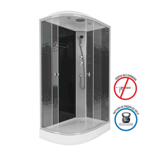 Душевая кабина Niagara Eco 45121453L 120х80 асимметричная с крышей ориентация левая