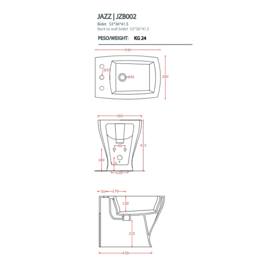 Биде Artceram JAZZ JZB002 01 00*1 напольное - фото 2
