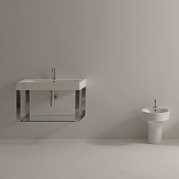 Раковина из сантехнического фарфора Kerasan Cento 353301*1 80х45 подвесная цвет белый 1 отверстие под смеситель