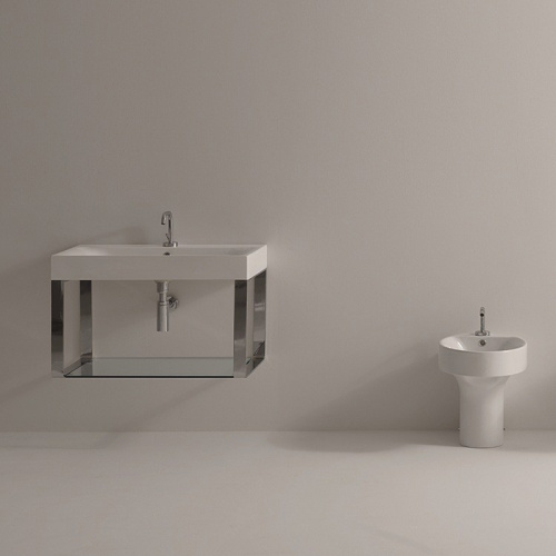 Раковина из сантехнического фарфора Kerasan Cento 353301*1 80х45 подвесная цвет белый 1 отверстие под смеситель