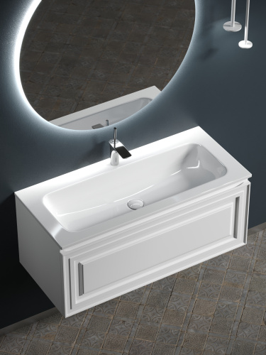 Тумба под раковину Sancos Very VR100W 100х45х41 подвесная цвет белый - фото 4