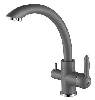 Смеситель для кухни Paulmark ESSEN Es213001-402 на раковину серый металлик