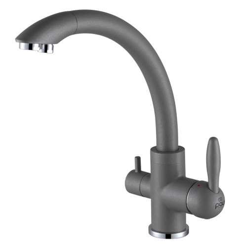 Смеситель для кухни Paulmark ESSEN Es213001-402 на раковину серый металлик