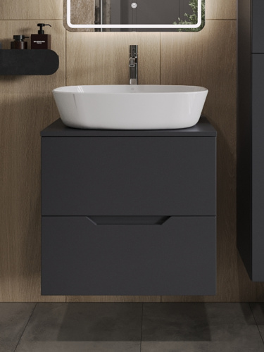 Тумба с раковиной Orange Line Li-60TugMDF+B08-500W 61х46х70 - фото 3