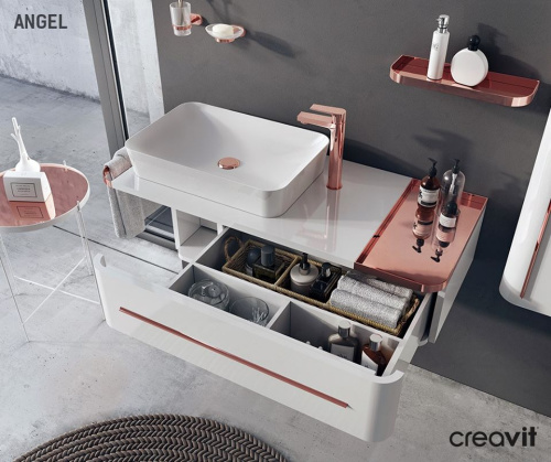 Шкаф-пенал Creavit Angel AL2120.00.BB ЗОЛОТО 45х35х230 - фото 3