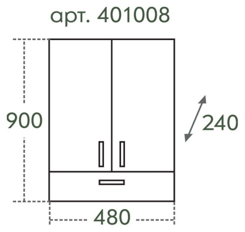Шкаф СанТа Стандарт 401008 48х30х90 подвесной цвет белый - фото 2