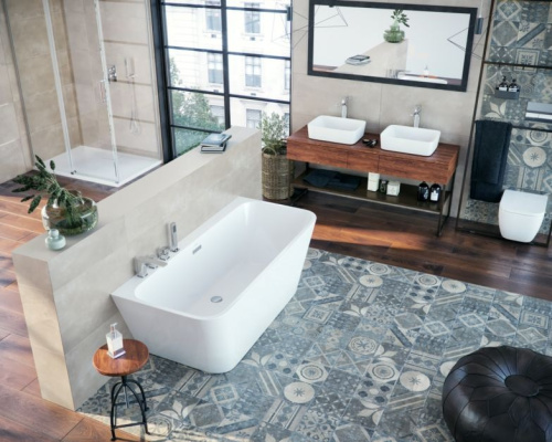 Ванна акриловая Cerutti SPA CT9344 170х75 отдельностоящая прямоугольная с ножками - фото 2