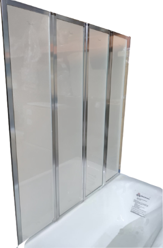 Душевая шторка на ванну Cerutti SPA BOUNA 131х139 стекло матовое профиль хром глянцевый ориентация универсальная - фото 3