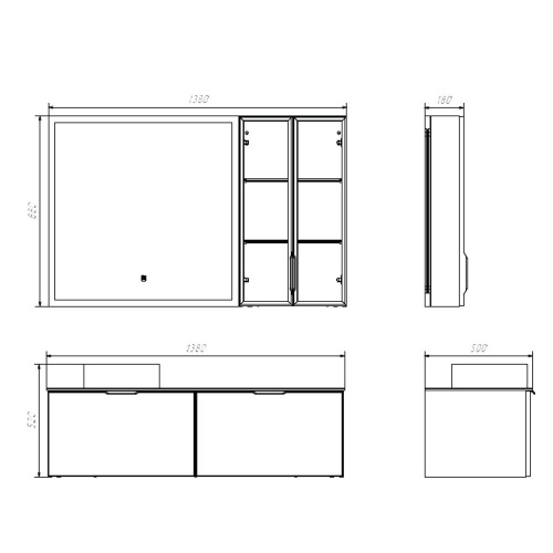 Шкаф подвесной Comforty Онега 00-00017850CF 50х18х80 - фото 2