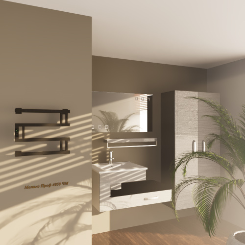 Полотенцесушитель Altasan МонакоПроф МонакоПроф4050ЧМ подвесной 50х43 электрический черный муар - фото 2