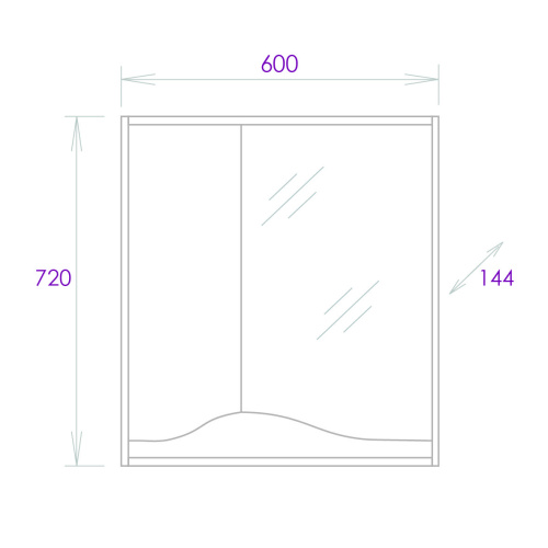 Зеркало-шкаф Onika Брендон 206084 60х14х72 подвесной цвет коричневый - фото 3