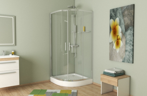 Душевой уголок Bravat Line BS090.1201A 90х90 стекло прозрачное профиль хром без поддона - фото 2