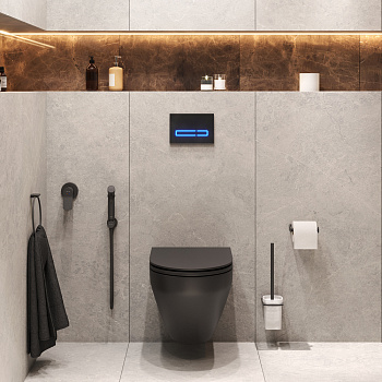 Комплект унитаз с инсталляцией с клавишей смыва с гигиеническим душем и аксессуарами для ванной комнаты Am.Pm Spirit V2.0 CK70GH