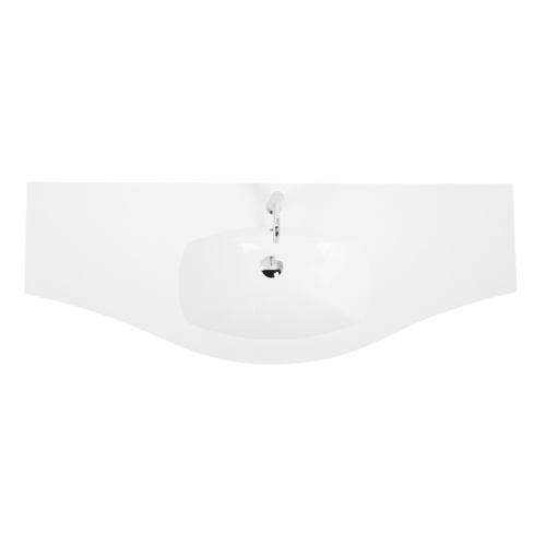 Раковина из искусственного камня Cezares 50155 138х52 подвесная цвет белый 1 отверстие под смеситель - фото 2