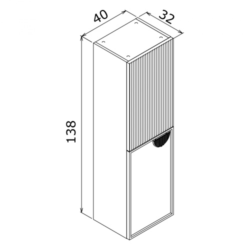 Шкаф-пенал Orka Molino 3006286 40х32х138 подвесной цвет белый матовый - фото 3