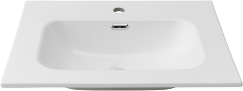 Раковина керамическая Aquanet Flat 00330429 61х47 полувстраиваемая цвет белый 1 отверстие под смеситель - фото 3