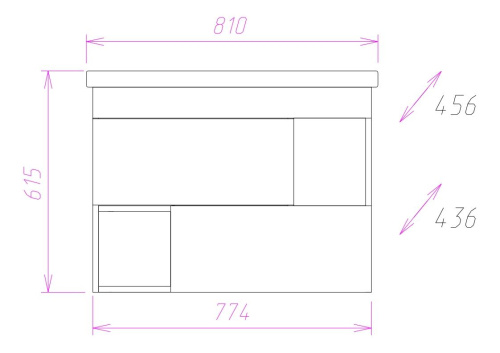 Тумба под раковину Onika Санторини 108043 77х44х57 подвесная - фото 3