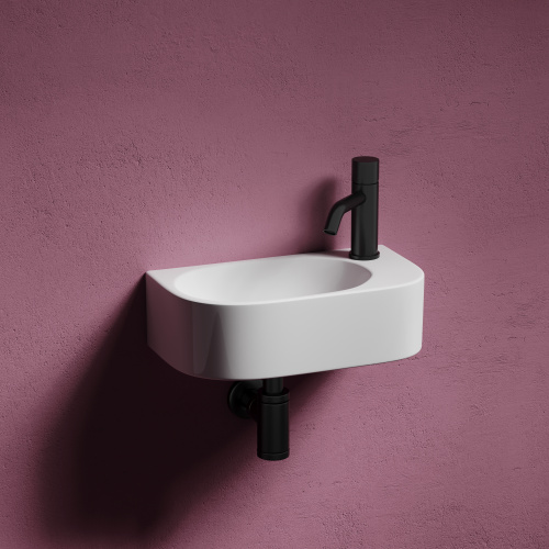 Раковина из сантехнического фарфора Ceramica Nova ELEMENT CN6066L 41х22 подвесная цвет белый 1 отверстие под смеситель - фото 2