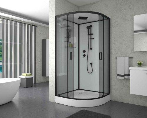 Душевая кабина Niagara Premium 69020134BLACK 100х100 четверть круга с крышей ориентация универсальная - фото 2