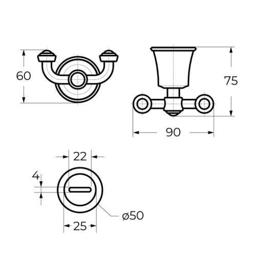 Крючок CEZARES LIBERTY CZR-F-8988-BORO1 - фото 2
