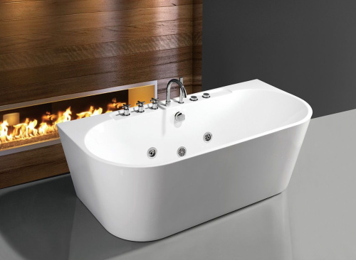 Ванна акриловая гидромассажная Frank 20151110 170х80 пристенная овальная с каркасом - фото 3