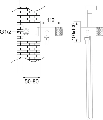 Гигиенический душ со смесителем Rose R225H черный - фото 3