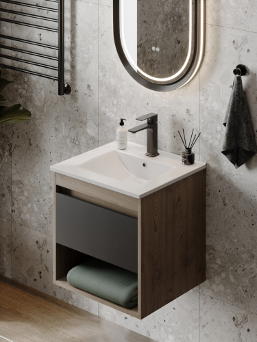 Раковина из сантехнического фарфора Teymi Ritta T51000 51х47 встраиваемая цвет белый 1 отверстие под смеситель - фото 3