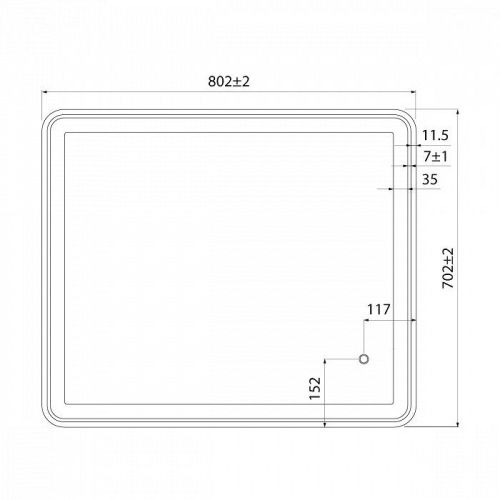Зеркало с подсветкой IDDIS Cloud CLO8000i98 80х70 цвет черный - фото 3