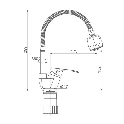 Смеситель для кухни Splenka S202 S202.47.05 на мойку сатин - фото 3