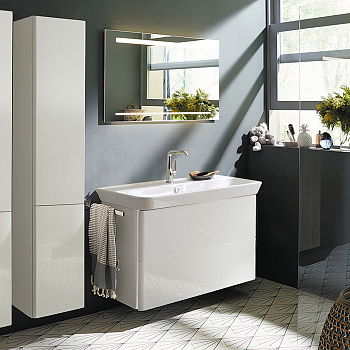 Тумба с раковиной Burgbad Iveo SFEN100F2833G0161C0001*1 100х49х72 подвесная цвет белый глянцевый