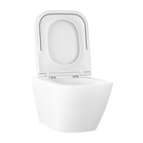 Унитаз подвесной Wellsee Pure BY Wellsee 182602001 белый глянцевый с сиденьем микролифт безободковый каскадный смыв - фото 2