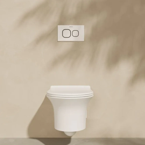 Чаша унитаза подвесная Arrow AHB2157 цвет белый без сиденья безободковая каскадный смыв - фото 5