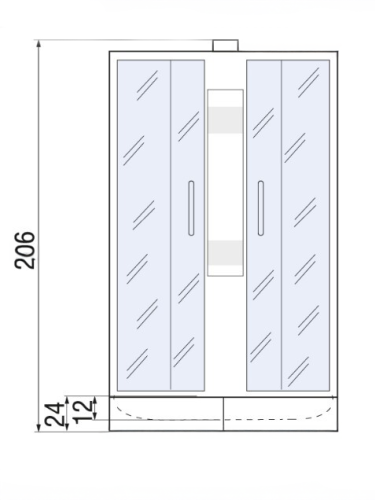 Душевая кабина River NARA Б/К 90/24 MT (10000000717) 90х90 четверть круга без крыши ориентация универсальная - фото 2