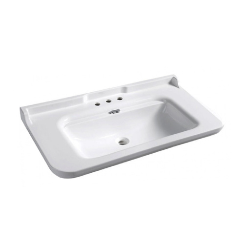 Раковина из сантехнического фарфора Kerasan Waldorf 4144K1bi/cr*3 120х55 подвесная цвет белый/хром 3 отверстия под смеситель