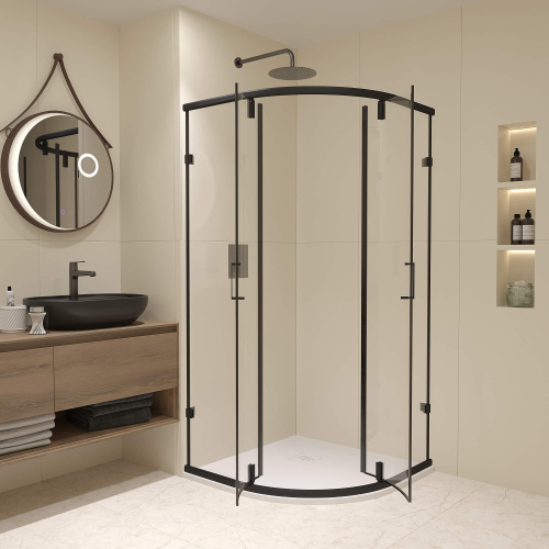 Душевой уголок RGW Classic 72095599-14 90х90 стекло прозрачное профиль черный без поддона - фото 2