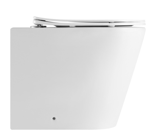 Унитаз приставной Iberica Blanca Burgos alto IB.BRA.334.1B1 белый с сиденьем микролифт безободковый смыв торнадо - фото 3