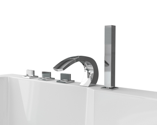 Ванна акриловая гидромассажная Grossman GR-15000-1 150х150 угловая четверть круга с ножками - фото 3