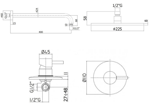 Душевая система Paffoni Light KITLIG011CR встраиваемая в стену - фото 4