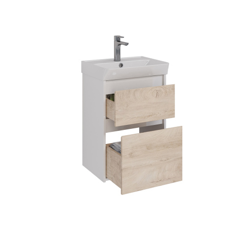 Тумба под раковину LeMark Combi LM03C50T-dub 48х35х65 напольная/подвесная цвет дуб канти/белый - фото 2