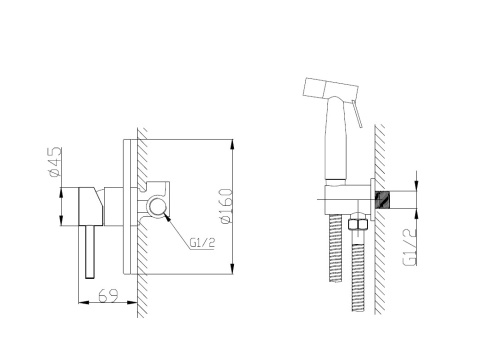 Гигиенический душ со смесителем BelBagno ETNA ETNA-SET-HGN-IN сталь - фото 2