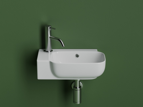 Раковина из сантехнического фарфора Ceramica Nova ELEMENT CN6074R 40х25 подвесная цвет белый 1 отверстие под смеситель - фото 4