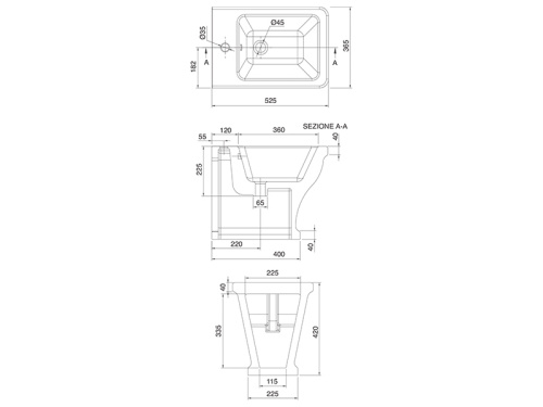 Биде Scarabeo Butterfly 4009 напольное - фото 3