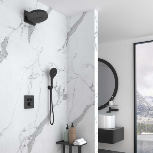 Душевая система Vincea Inspire VSFW-3I21MT1MB встраиваемая в стену с термостатом