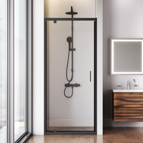 Душевая дверь Am.Pm Gem W90G-90-1P-BT 90х195 стекло прозрачное профиль черный матовый - фото 3