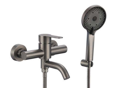 Смеситель для ванны и душа Fmark FS8206Q настенный графит - фото 4