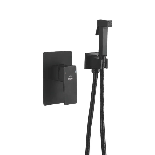 Гигиенический душ со смесителем Rose R2805H черный - фото 2