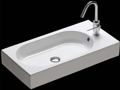 Раковина из санфаянса Hatria AREA Y0W901 70х35 подвесная цвет белый без отверстий под смеситель - фото 2