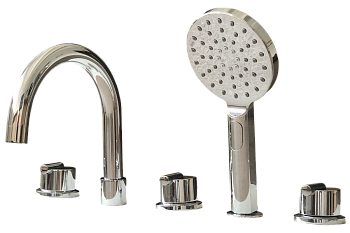 Смеситель Royal Bath TUDOR RB104 на борт ванны серебро